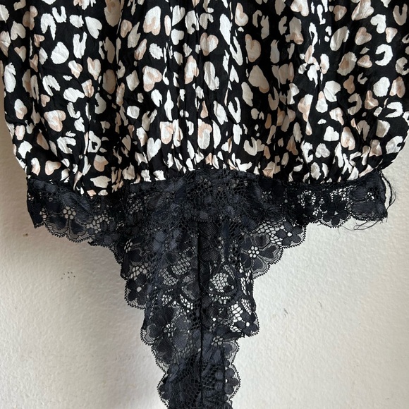 FP Intimately Bare It All Spotted Body suit Black Combo Size S - Picture 9 of 12